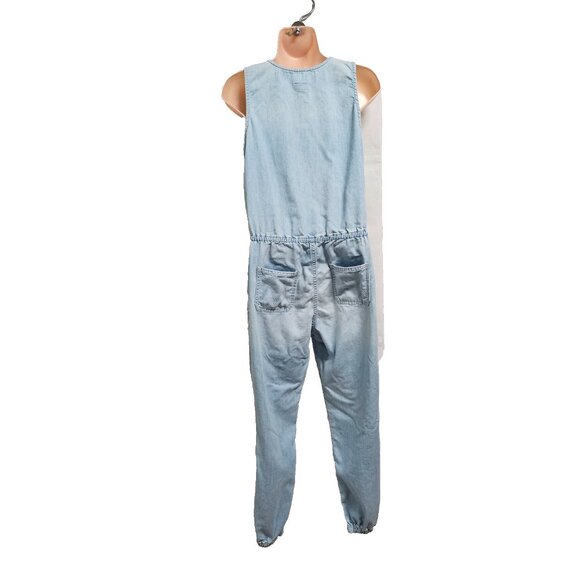 MOTHER Crop The Jumpsuit Sleeveless Light Blue Women Size S - Picture 7 of 16